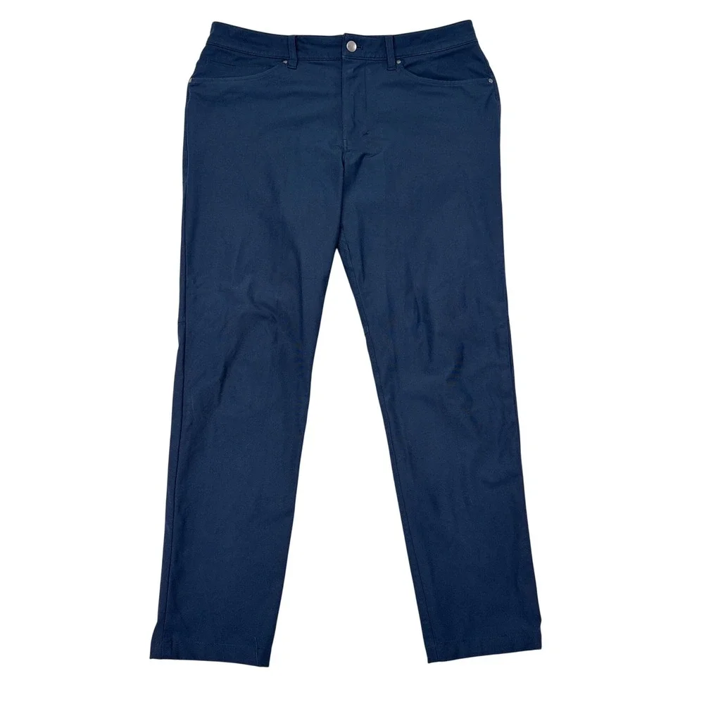 Lululemon ABC Pants Size 32 Navy Blue Slim Fit Stretch Smart Casual Office